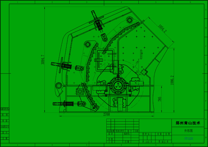 1520反擊式破碎機(jī)外形尺寸圖 1520反擊式破碎機(jī)外形尺寸圖